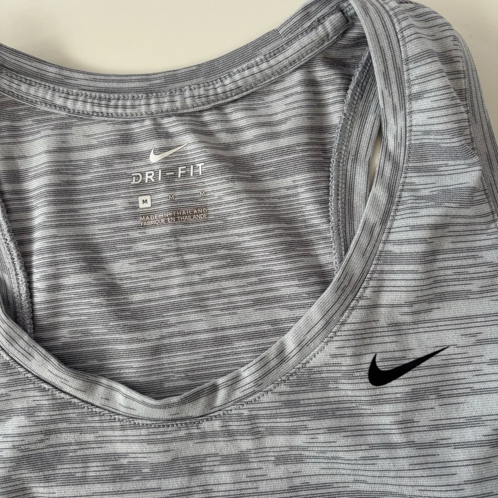 Nike Dri-fit Women's Grey Gray Wide Racer Tank Performance Size Medium